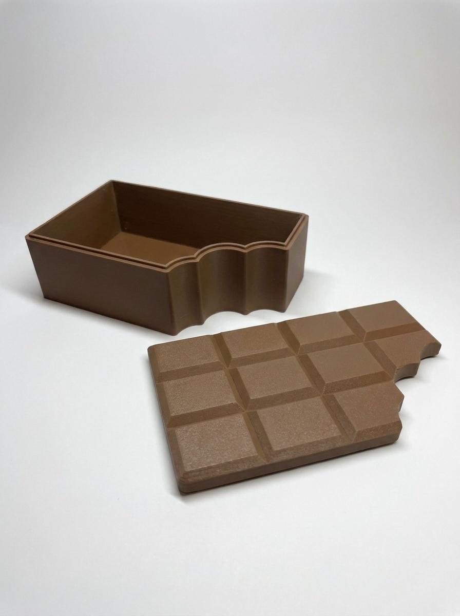 Bitten Chocolate Bar Container 3D Printed, Candy Bar Storage Box with Lid, Kawaii Chocolate Desk Decor Gift — photo 2 of 2