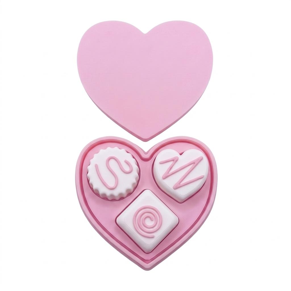 Coquette Faux Chocolate Heart Box   - Fidget Clicker
